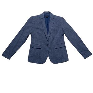 Ann Taylor 00P Linen Blazer Minimalist Chic Modern Elegant Business Casual